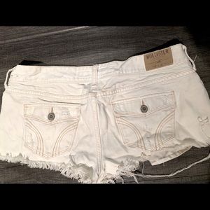 Hollister white jean shorts